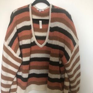 Madewell Balloon Sleeve Striped Sweater